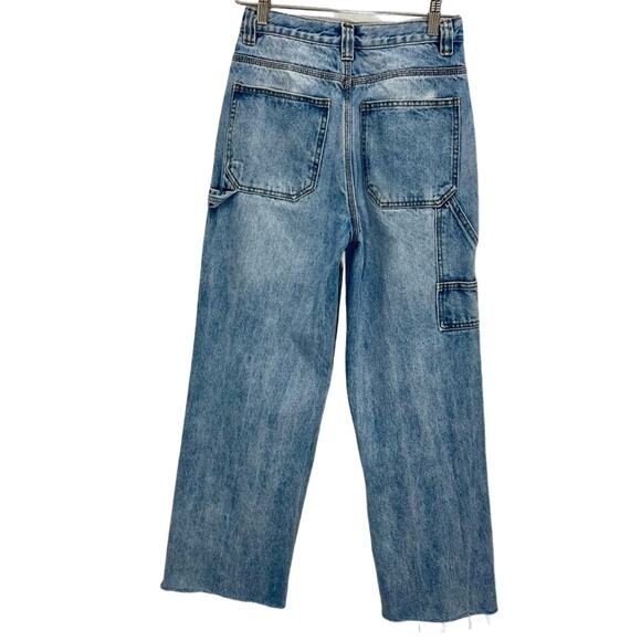 John Galt High Waisted Carpenter Jean Crop Raw Hem 27" Waist - Picture 3 of 12
